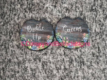 Load image into Gallery viewer, Buckle up succas... car coasters set of 2
